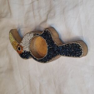 Vintage Pier 1 beaded toucan tea light holder